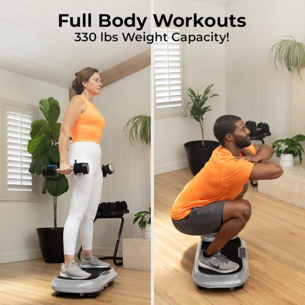 LifePro Vibration Plate Exercise Machine- Whole Body Vibration Fitness Trainer w/ Loop Bands - Vibrating Plate Exercise Machine with Remote, Balance Straps, Videos & Manual- 150Kg MAX Load - Image 4