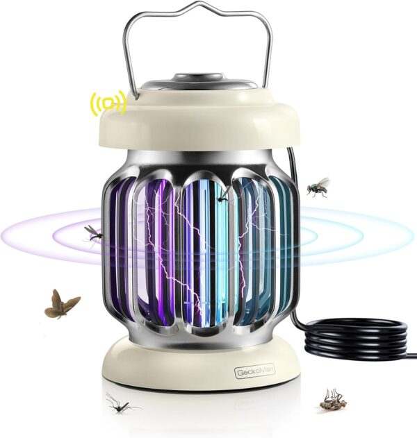 Espectro Híbrido, De Atardecer a Amanecer, Lampara Antimosquitos Electrico Exterior e Interior, Mata Mosquitos Electrico Matamoscas Mata Moscas Electrica Atrapa Anti Insectos, con un Sensor de Luz