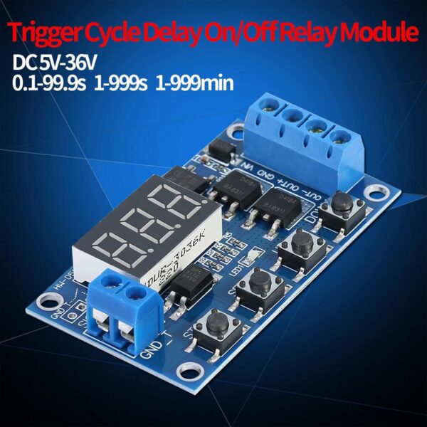 Módulo De Temporizador DC 5V-36V, Interruptor De Temporizador De Retardo De Ciclo De Disparo, Módulo De Relé De Encendido/Apagado con Pantalla LED para Control del Hogar Inteligente - Image 3