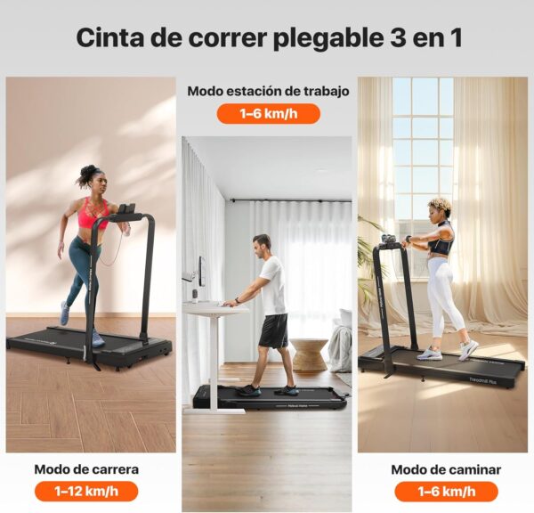 Mobvoi Home Treadmill Plus 3 en 1 Cinta de Correr Plegable para Debajo del Escritorio con Almohadilla para Caminar de 2,5 HP, compacta, para Oficina en casa, Control Remoto, 120 kg, 12 km/h - Image 2