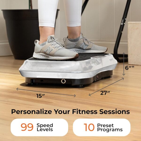 LifePro Vibration Plate Exercise Machine- Whole Body Vibration Fitness Trainer w/ Loop Bands - Vibrating Plate Exercise Machine with Remote, Balance Straps, Videos & Manual- 150Kg MAX Load - Image 6
