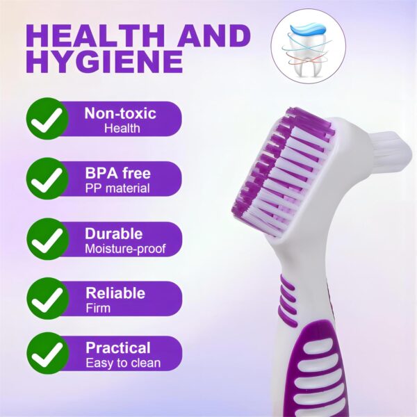 2 Cajas para Dentaduras Postizas Ortodoncia con 2 Cepillos de Dientes, Estuches de Baño para Dentaduras de Plástico, Recipiente de Dientes Postizos, Tazas de Limpieza Dentaduras con Cesta de Enjuague - Image 5