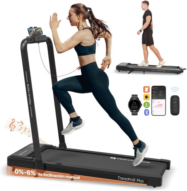 Mobvoi Home Treadmill Plus 3 en 1 Cinta de Correr Plegable para Debajo del Escritorio con Almohadilla para Caminar de 2,5 HP, compacta, para Oficina en casa, Control Remoto, 120 kg, 12 km/h