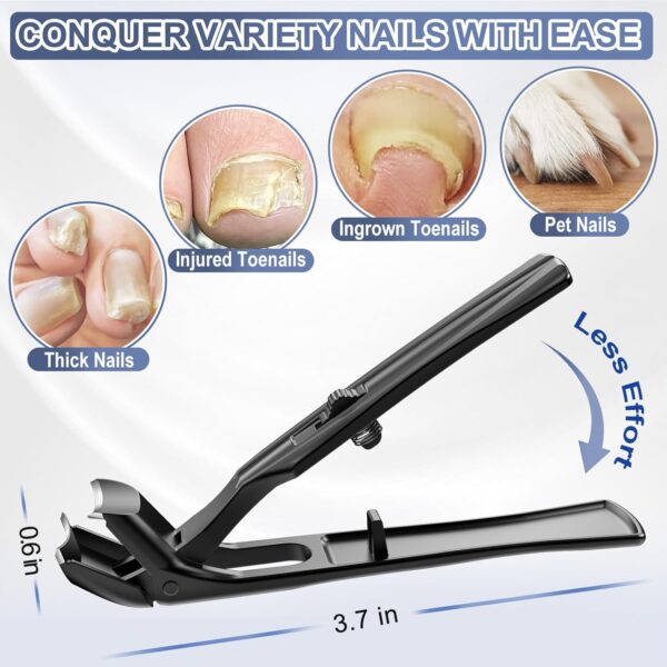 Cortaúñas de cabeza en ángulo para hombres y mujeres, cortaúñas para los pies para personas mayores, uñas gruesas con recogedor, cortador de uñas de mandíbula ancha sin desorden, regalo de cumpleaños - Image 6