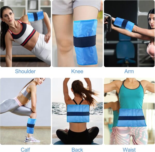 Lectorias Pack de 1 Bolsa de Gel Frio o Calor, Bolsas Hielo para Aliviar el Dolor de Rodilla, Terapia de Frío Caliente 36X28cm Grande para Hombros Rodillas Codos Caderas Espalda de Dolores y Lesiones. - Image 5