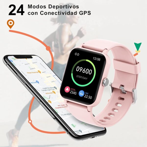 Blackview Smartwatch, Reloj Inteligente Mujer - Oxímetro de Pulso (SpO2) Sueño | Esfera de Reloj de DIY | Caloría Podómetro | 1,83" Pulsera Actividad para Android iOS (Versión Mejorada) - Image 6