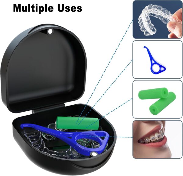 Caja Ferula Dental Caja Aparato Dental: BVN Caja de Dentaduras Postizas, Caja Ortodoncia, Funda Aparato Dental, Retenedor Dental, Caja de Retención, Almacenamiento por Alineadores Dentales Negro - Image 5