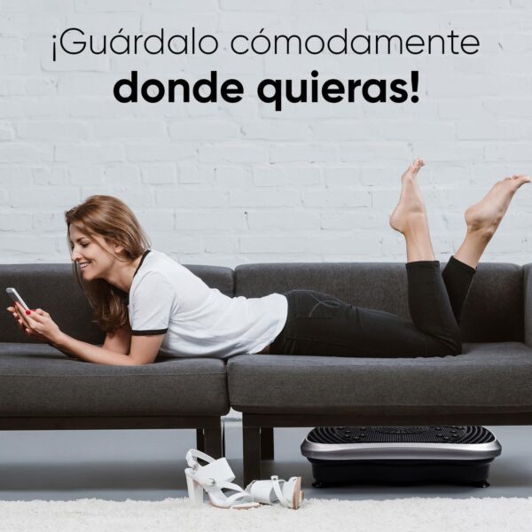 WeightWorld Plataforma Vibratoria - 99 Velocidades, Masajeador, Altavoz Bluetooth y Bandas Elásticas | Plataforma Vibración Muscular para Hacer Ejercicio en Casa con Mando a Distancia y 5 Programas - Image 9