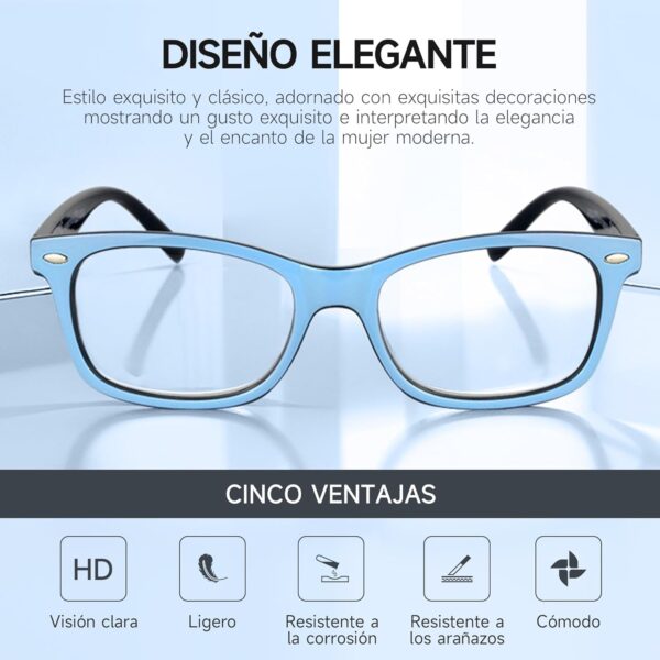 NEW VISION Gafas Presbicia Hombre, Gafas Lectura Iman, Estilo CláSico, Marcos Ligeros, ProteccióN UV400 Gafas De Lectura, Gafas Para Ordenador Hombre Mujer NV056(+2.00,celeste) - Image 5