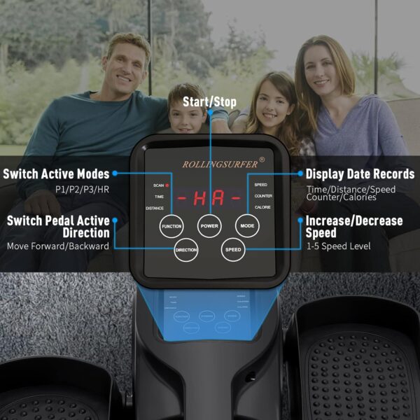 Rollingsurfer Máquina Elíptica Bajo Escritorio, Entrenador Elíptico de Velocidades Ajustables con Mando a Distancia, Stepper Elíptico Portátil Compacto para Adolescentes, Mayores y Adultos - Image 4
