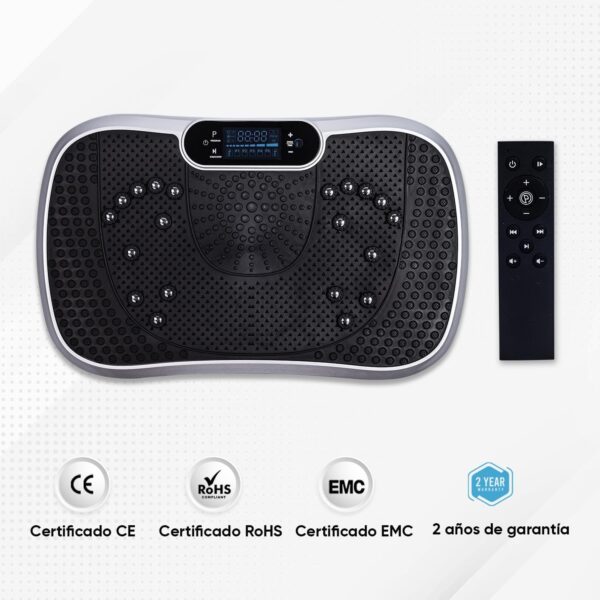 WeightWorld Plataforma Vibratoria - 99 Velocidades, Masajeador, Altavoz Bluetooth y Bandas Elásticas | Plataforma Vibración Muscular para Hacer Ejercicio en Casa con Mando a Distancia y 5 Programas - Image 5