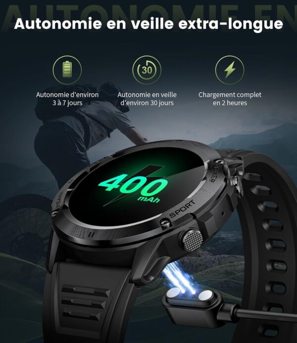 LIGE Reloj inteligente militar para hombre con función de teléfono, reloj de fitness 100+ modos deportivos, IP68 resistente al agua/frecuencia cardíaca/monitor de sueño, reloj inteligente para hombre, - Image 7