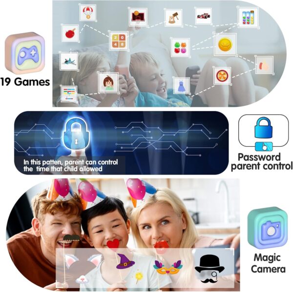 Igreeman Reloj Inteligente Niños-Smartwatch Telefónica para Niño y Niña con Llamar 19 Juegos Podómetro SOS Audiolibro Música Cámara Linterna Despertador-Reloj Niños Regalo para niños 4-10 años(Azul) - Image 4