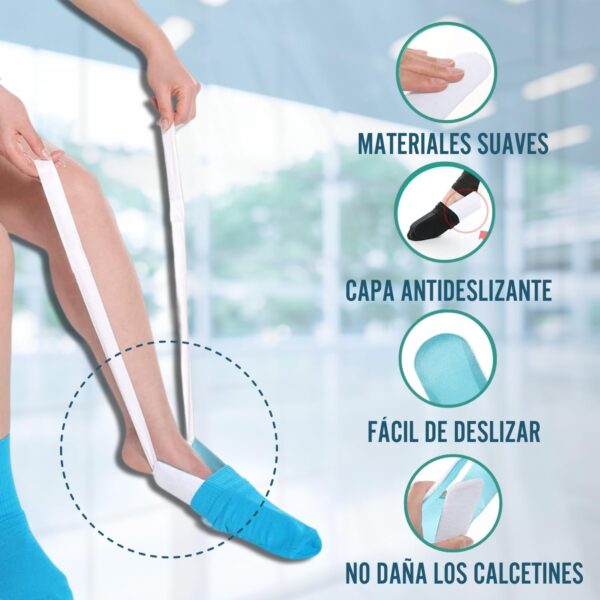 OrtoPrime CALZADOR DE MEDIAS DE COMPRENSIÓN - Calzador de Calcetines - Aparato para Ponerse los Calcetines - Regalos para Ancianos - Ayuda poner calcetines Personas Mayores - Image 3