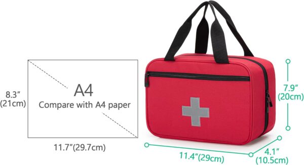CURMIO Bolsa pequeña de Primeros Auxilios, Bolsa Emergencias de Botiquines de Emergencia para Senderismo, Acampada, Coche, Viajes, Hogar y Exteriores, Rojo, (Sola Bolsa) - Image 5
