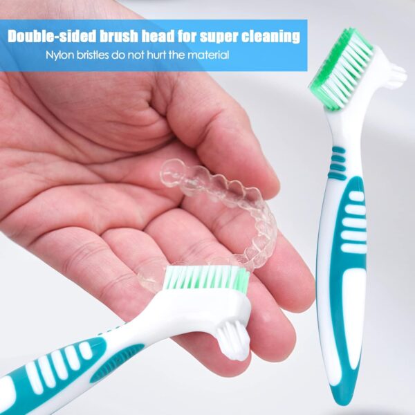 Cozlly Caja Almacenamiento de Dentaduras, Caja de Baño para Dentadura, Contenedor de Dentaduras con Cesta de Drenaje y Cepillar Limpieza, Cajas para Ortodoncia, Caja de Limpieza de Dentadura Postiza - Image 7