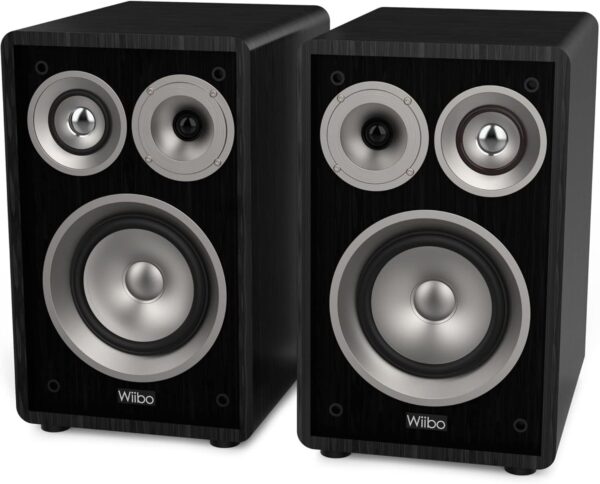 Wiibo Vintage 6 Black - Altavoces HiFi de Estantería - Potencia de 100W - Altavoces de 3 Vías - Rejilla Extraíble - Tweeter de 2", Squawker de 3" y Woofer de 5" - Sonido Envolvente - Image 3