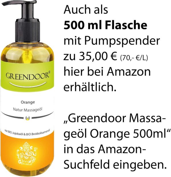 NUEVO Greendoor Aceite de masaje Naranja 100ml - BIO Aceite de Jojoba & Aceite de semilla de albaricoque, naturaleza pura Aceite de naranja - así ideal como Aceite corporal adecuado - Image 8