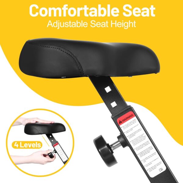 EVOLAND - Bicicletas de ejercicio plegables con pantalla LCD de 8 niveles de resistencia, bicicleta estática de ergómetro para uso doméstico, carga máxima de 265 libras - Image 4