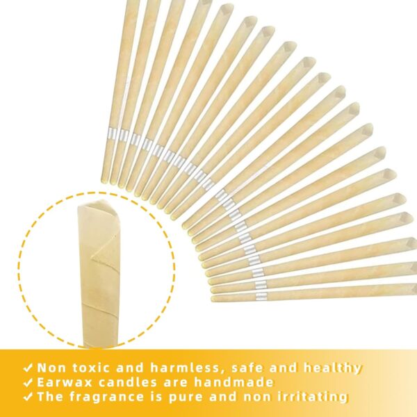 KAYEF Kit de 20 velas para eliminar la cera de los oídos, velas para limpiar los oídos, velas para limpiar los oídos, velas para limpiar los oídos, velas para limpiar los oídos con cera de abejas - Image 3