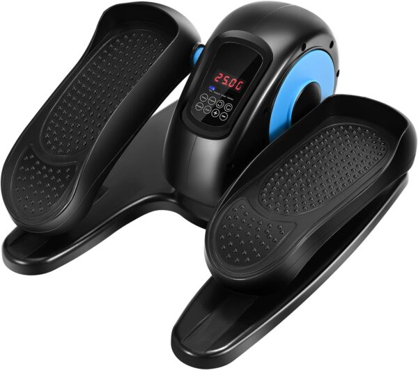 Hlieeosfcn Entrenador elíptico Inteligente, Entrenador de Movimiento, Entrenador de Pedal, con Modo automático y Manual, Pantalla LCD; Grandes Pedales Anti-Deslizamiento. Paso para los Movimientos de