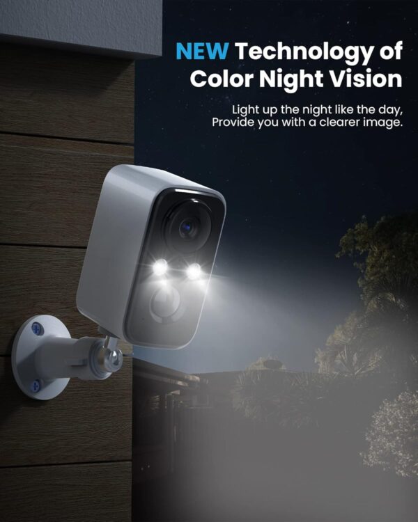 FOAOOD Cámara Vigilancia WiFi Exterior Solar - Camaras de Vigilancia sin Cables Visión Nocturna Color Alarma con Bateria Incorporada Detección Humana PIR Audio Bidireccional IP66 - Image 3