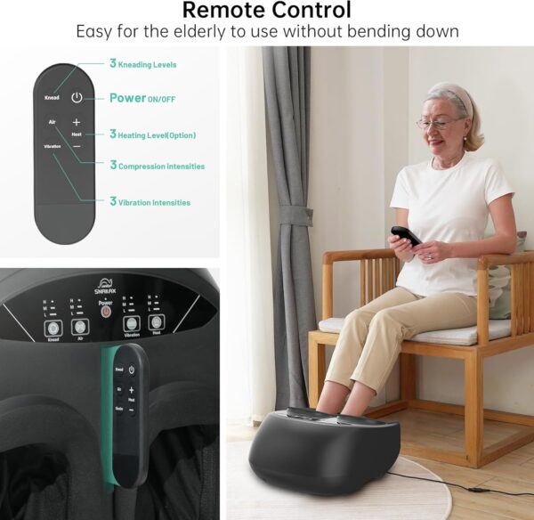 Snailax Masajeador de Pies, Masajeador Shiatsu de Pies con Calor, Amasamiento, Compresión, Vibración, Masaje Eléctrico para Fascitis Plantar del Pie, Dolor de Neuropatía, Calentador de Pies, Regalos - Image 5