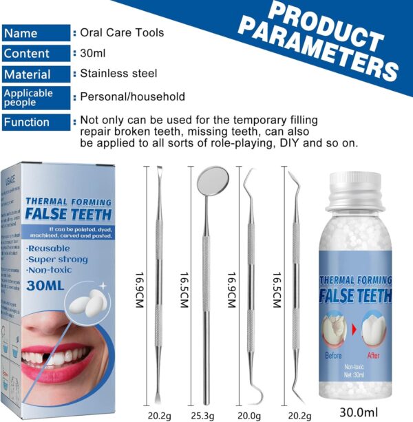 Kit de Reparación de Dientes,Dientes Postizos Temporales,Empaste Provisional Dental, Material de Relleno de Dientes Dentales - Image 8