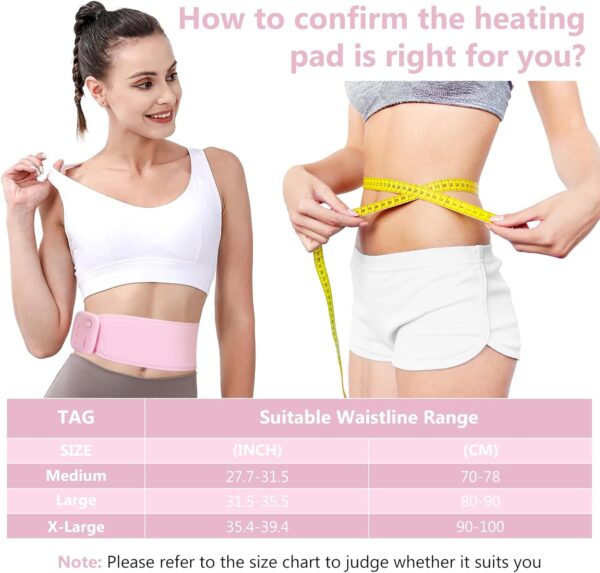 FUCEORUY Manta Electrica Lumbar Portátiles, Almohadilla Térmica Menstrual Recargable 5000 Mah con 3 Niveles de Temperatura 3 Modos de Masaje, Regalos para Niñas y Mujeres - Image 5