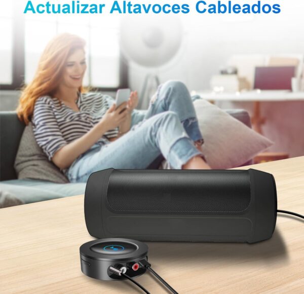 Receptor Bluetooth 5.2 HiFi, Adaptador Bluetooth Jack 3.5mm Nivel Lossless para Estéreo Casa, Altavoz, Amplificador, con Salidas AUX/RCA, Largo Alcance, Audio HD y Baja Latencia - Image 4