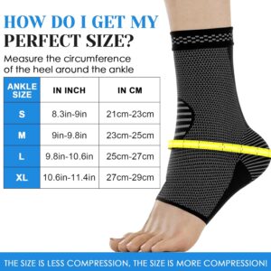 Tobilleras Deportivas [2 PCS], Tobilleras Deportivas de Compresión Elástico Transpirable, Tobillera para hombres/mujeres,Tobillera Para Esguinces Distensiones, Protección deportiva -L
