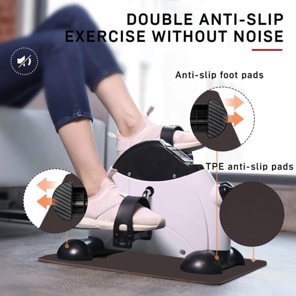 PROIRON Pedales Estaticos, Mini Bicicleta Estáticas con Pantalla LCD y Resistencia Ajustable, Entrenamiento de Brazos y Piernas, para Fitness Ajustable Resistencia para Hacer Ejercicio - Image 6
