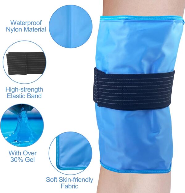 Lectorias Pack de 1 Bolsa de Gel Frio o Calor, Bolsas Hielo para Aliviar el Dolor de Rodilla, Terapia de Frío Caliente 36X28cm Grande para Hombros Rodillas Codos Caderas Espalda de Dolores y Lesiones. - Image 3