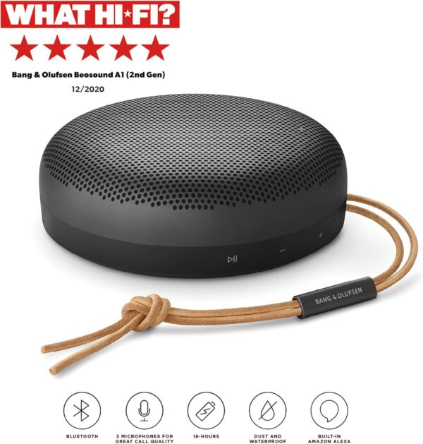 Bang & Olufsen Beosound A1 (2.ª Gen) Altavoz Bluetooth Inalámbrico Portátil Resistente al Agua y al Polvo con Sonido de 360 Grados, Alexa y Speakerphone, Black Anthracite - Image 17