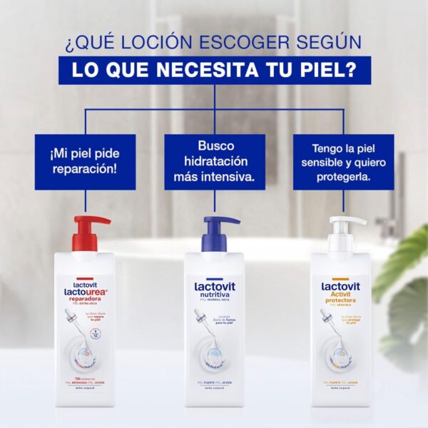 Lactovit - Leche Corporal Reparadora Lactourea con Protein Calcium, para Pieles Secas y Extra Secas - 400 ml - Image 6