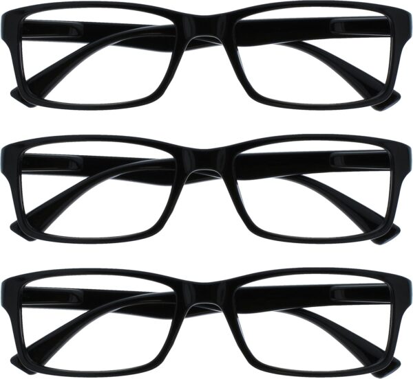 La Compañía Gafas De Lectura Negro Lectores Valor Pack 3 Hombres Mujeres UVR3092BK +2,50