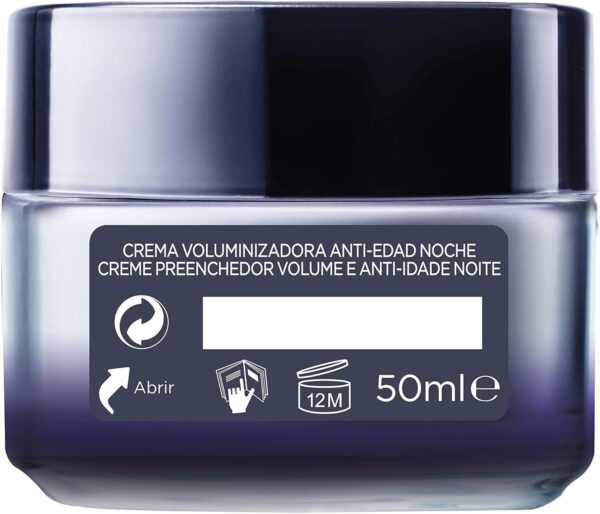 L'Oréal Paris Revitalift Filler Crema de Noche Revitalizante, Antiarrugas y Volumen, Anti-edad, Con Ácido Hialurónico, 50 ml - Image 3