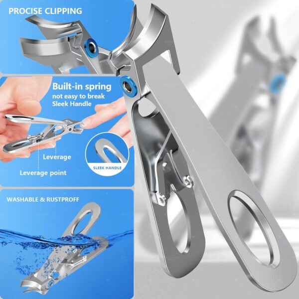 Cortauñas Profesional de Hoja inclinada a 45° para uñas encarnadas gruesas, Ergonomía Cortauñas Set Afiladas para personas mayores Hombre Adult, Cortauñas Manicura para las uñas y las uñas de los pies - Image 4