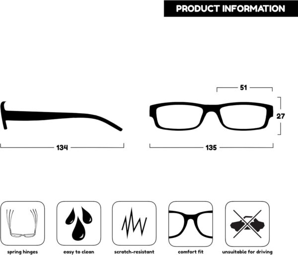 La Compañía Gafas De Lectura Púrpura Rosa Verde Ligero Cómodo Lectores Valor Pack 3 Hombres Mujeres RRR32-546 +1,50 - Image 6