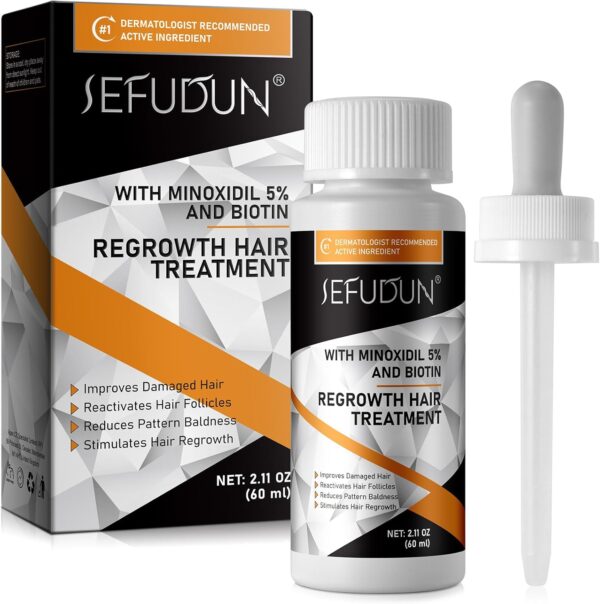 Suero de crecimiento capilar con biotina-Kit de crecimiento de barba-Cuidado del cabello para un cabello y barba saludables-Kit de cuidado para el crecimiento de los hombres-60ML