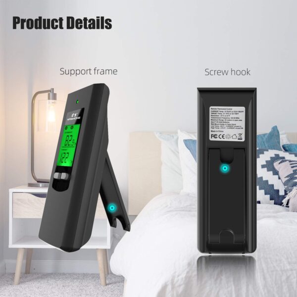 NASHONE Enchufe termostático inalámbrico con regulador de temperatura digital con modo de calefacción y refrigeración. Mando a distancia con sensor de temperatura y función de memoria, pantalla LCD - Image 5