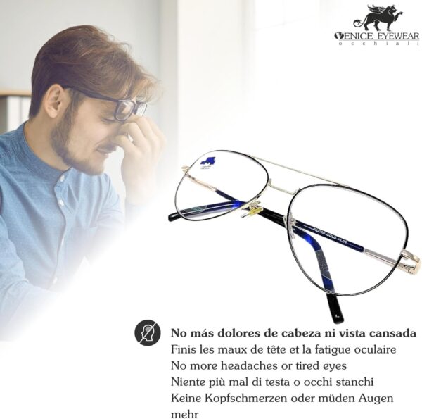 New Model Gafas de lectura con filtro bloqueo luz azul para gaming, ordenador, móvil. ULTIMA MODA Anti fatiga PILOTO unisex venice - Image 4