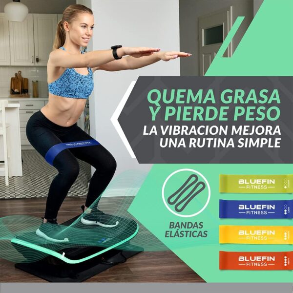 Bluefin Plataforma Vibratoria de Fitness con Triple Motor 4D | Masaje de Terapia Magnética I Altavoces Bluetooth 4.0 (Negro) - Image 2