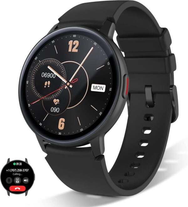 Reloj inteligente para mujeres y hombres (contestar/marcar llamadas), relojes de cara redonda de 1.3 pulgadas, reloj inteligente con pantalla siempre encendida para teléfonos Android e iOS, IP68