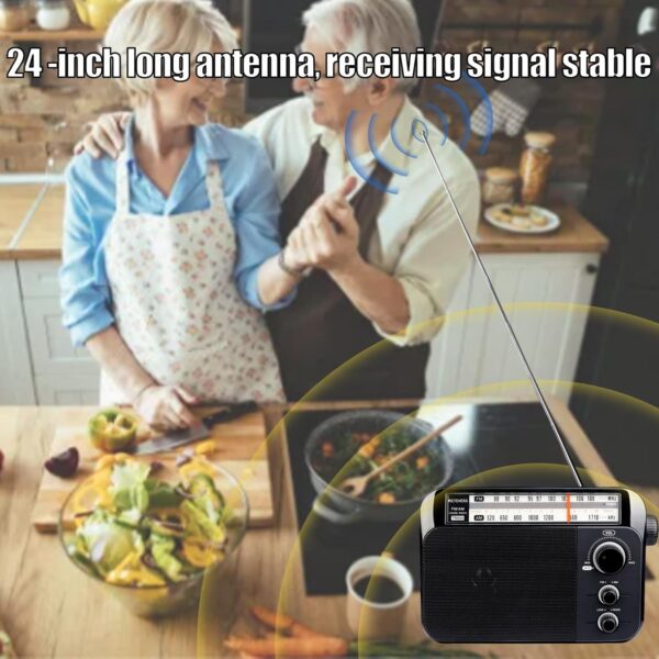 Retekess TR604 Radio portátil, Radio Am FM,Perilla Grande, Altavoz Grande,Admite Ajuste de Agudos y Graves,Adecuado para Personas Mayores,Regalo del Día de la Madre - Image 7