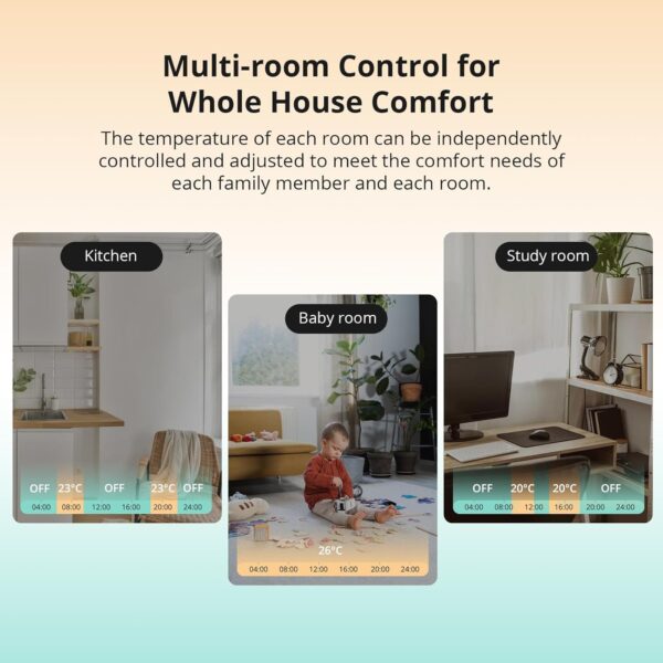 SONOFF Cabezal Termostático Inteligente Zigbee para Válvula Termostática de Radiador 4pcs. Regulador de Temperatura, Pantalla LED, Requiere Zigbee 3.0 Hub. Control por Voz, Alexa y Google - Image 8