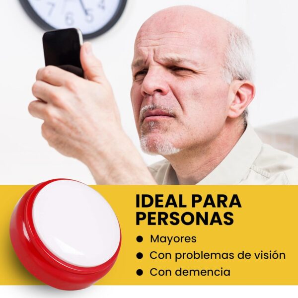 Reloj Parlante - Formatos de 12 ó 24 Horas - Para Ancianos, Personas Con Discapacidad Visual, Ciegos, Alzheimer - Despertador Con Alarma Sin Luz, Voz En Español - Image 5
