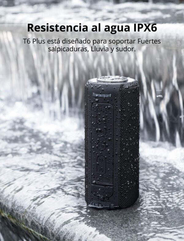 Tronsmart T6 Plus Altavocz Bluetooth 40W, Altavoes Portatiles Waterproof IPX6 con Powerbank, 15 Horas de Reproducción, Sonido Estéreo, Efecto de Triple Bajo, Speaker Bluetooth 5.0 y Manos Libres - Image 4