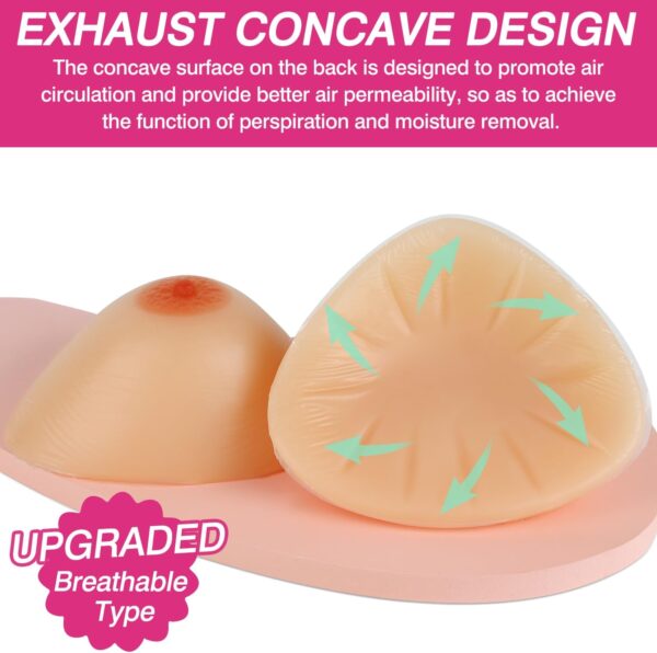 Vollence Un par de Formas de Senos de Silicona en Triángulo, Senos Falsos de Gel de Silicona para Prótesis de Mastectomía, Crossdressers, Inserciones Potenciadoras de Sujetador para Transgénero - Image 4