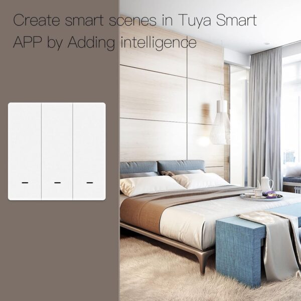 Interruptor inalámbrico MOES Tuya ZigBee, Interruptor Transmisor a Través de TUYA/Smart Life, Escenario de Automatización del hogar inteligente, 1 Gang - Image 5